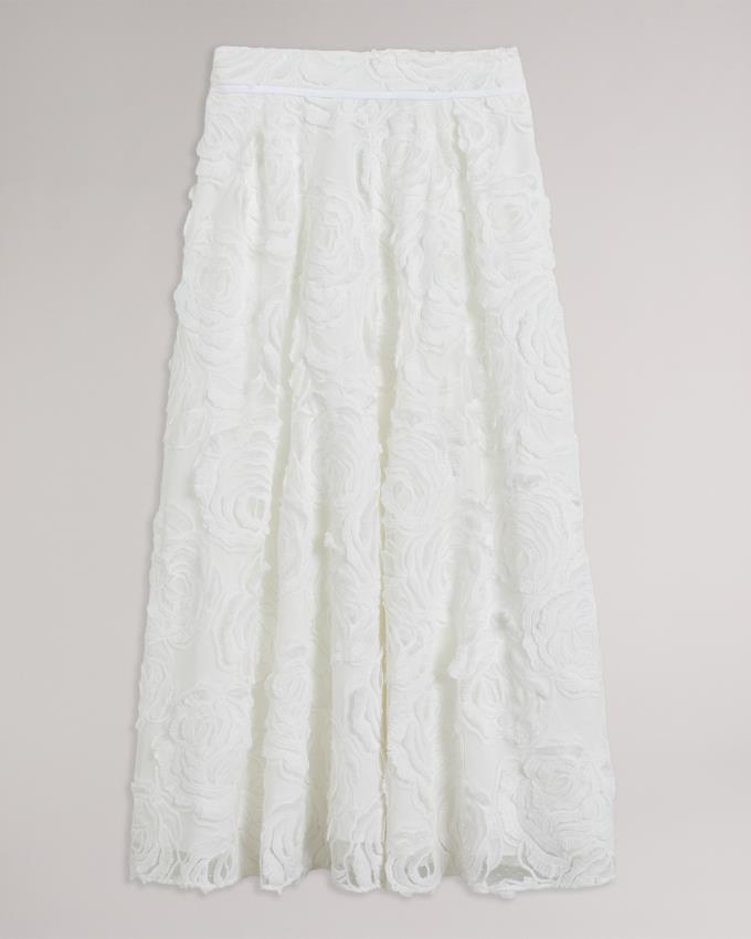 Jupe Ted Baker Midi With Pleats Blanche Femme | SKR-07782838